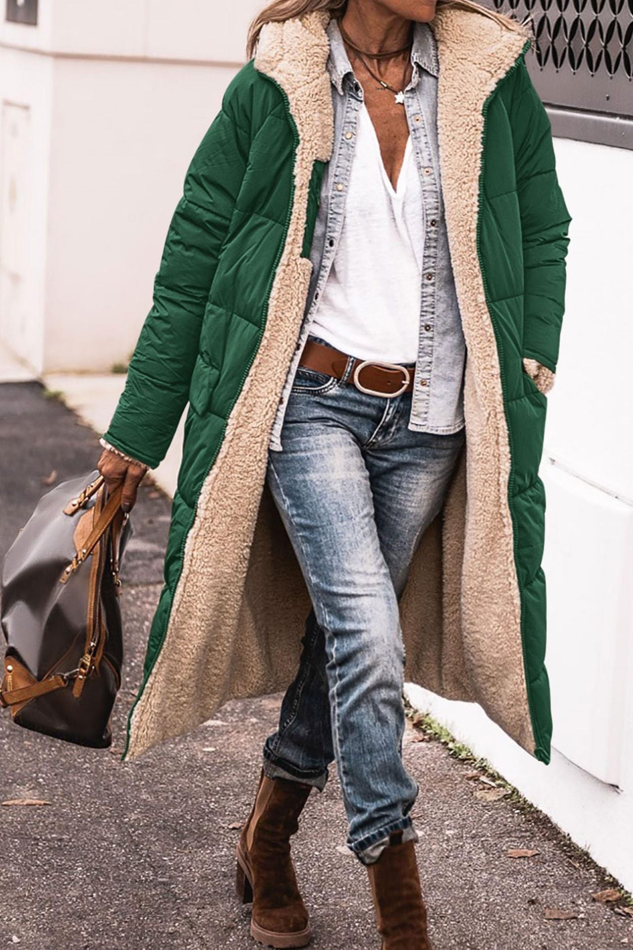 Women's Stylish Wool Winter Coat with Narrow Belt | Ideal for Autumn/Winter