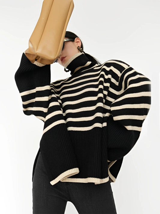 Women's Cozy High-Necked Loose Sweater | Ideal for Autumn/Winter
